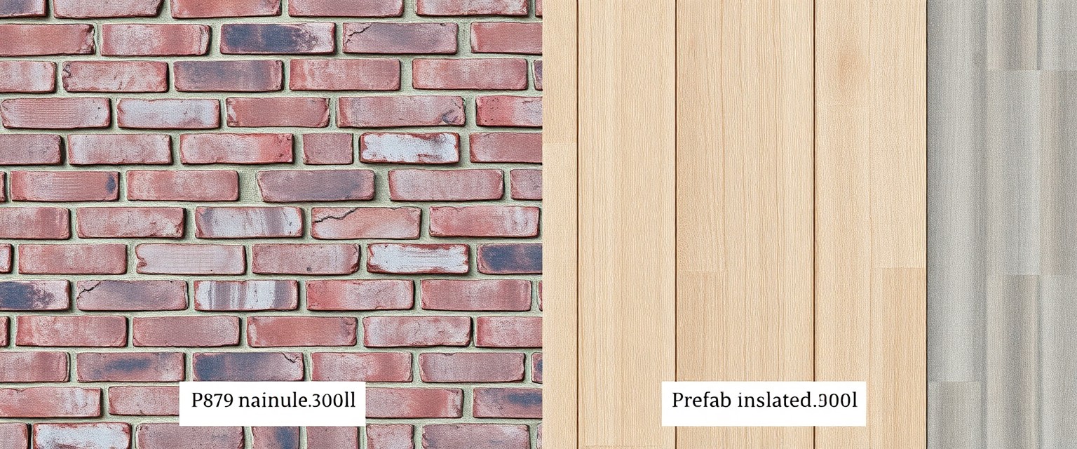 Presek: opeka proti montažnemu izolativnemu panelu
