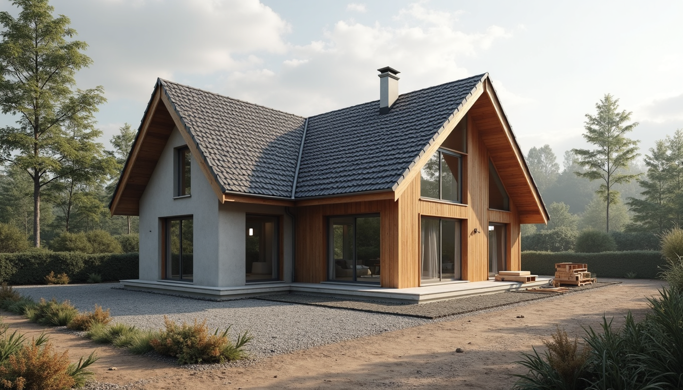 Roh bau hiša z dokončano zunanjo lupino, a nedokončano notranjostjo.